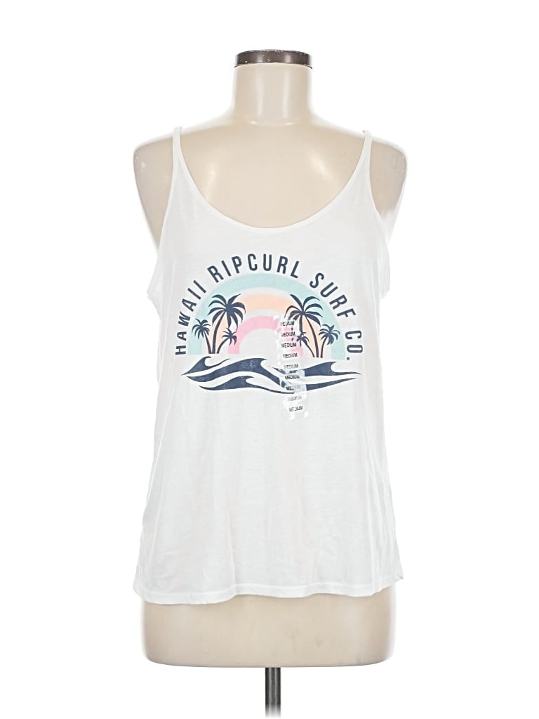 Pre-owned Rip Curl Tank Top White Halter Neckline Tops