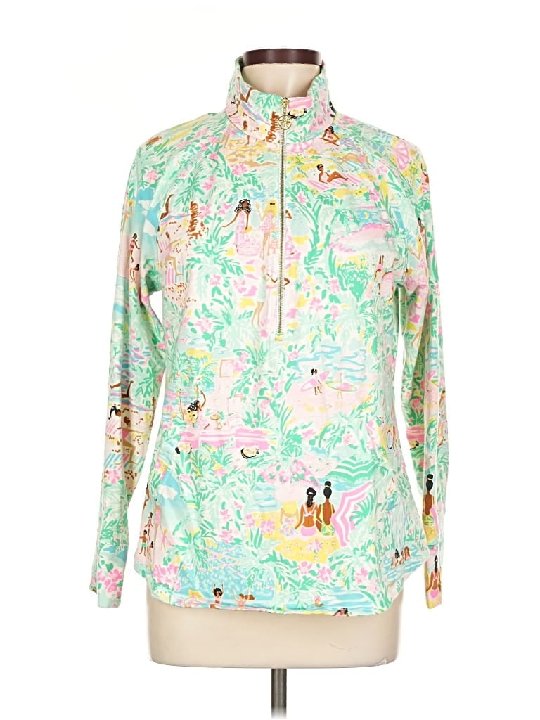 Pre-owned Lilly Pulitzer Windbreaker Jacket In Green