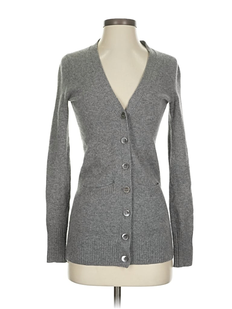 Pre-owned Barneys New York Cashmere Cardigan Sweater In Gray