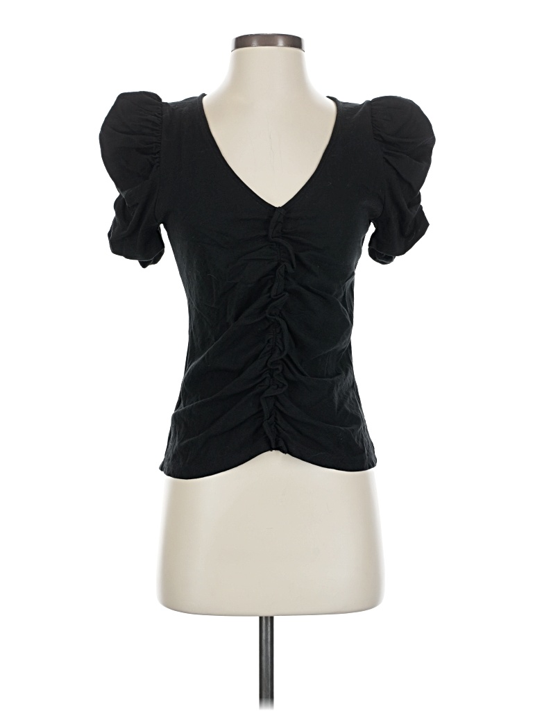 Pre-owned Nation Ltd Short Sleeve Top Black Sweetheart Neckline Tops