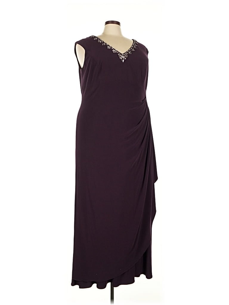 Pre-owned Alex Evenings Cocktail Dress In Burgundy