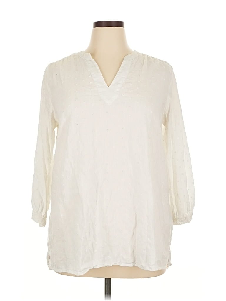 Pre-owned Old Navy 3/4 Sleeve Blouse In White