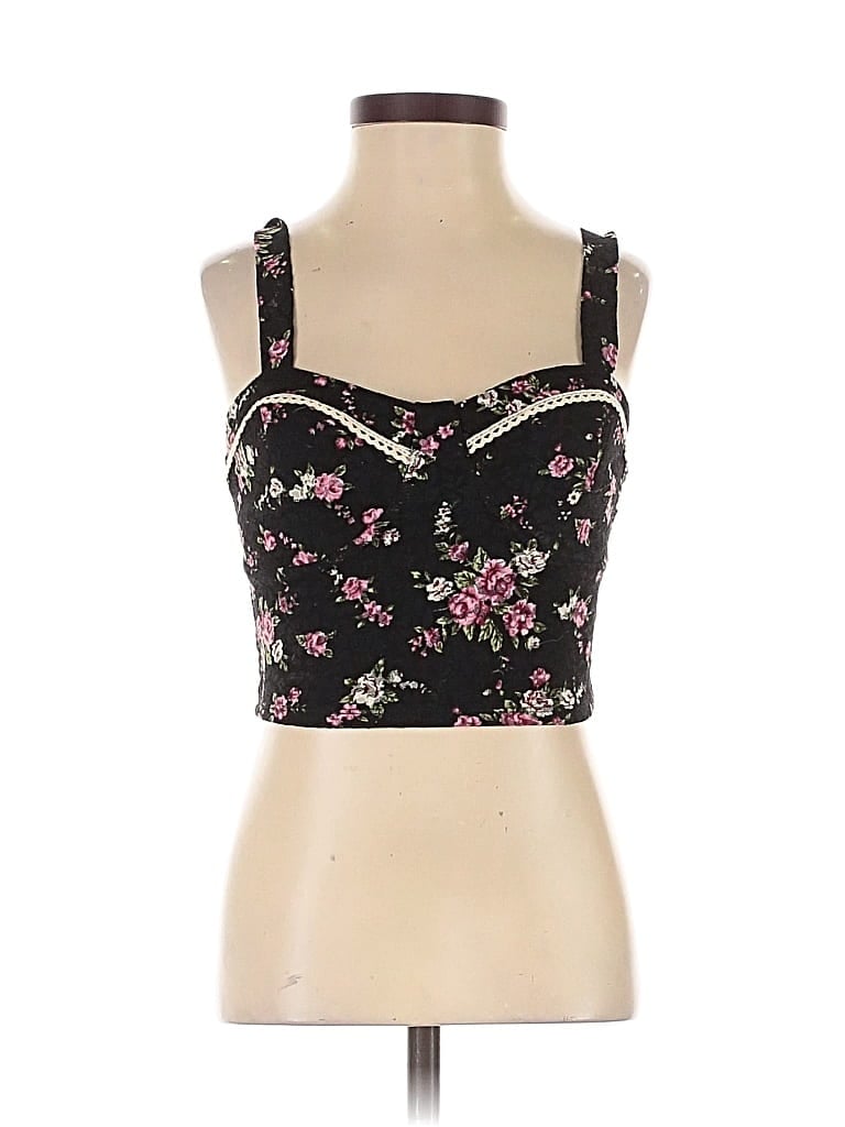 SOPRANO Pre-owned Sleeveless Top Black Sweetheart Neckline Tops