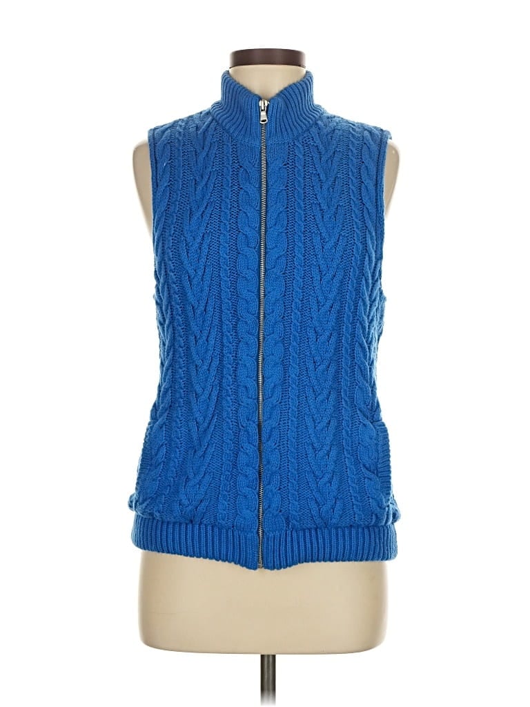 Pre-owned Lands' End Cardigan Sweater In Blue