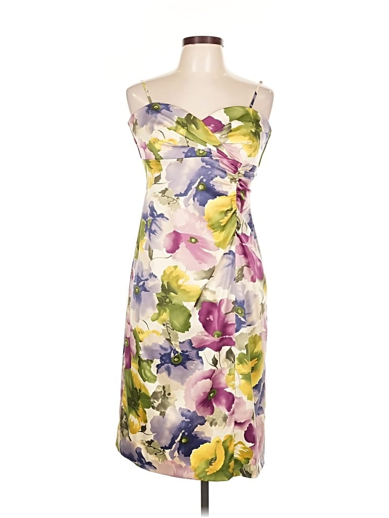 Pre-owned Donna Ricco Cocktail Dress In White