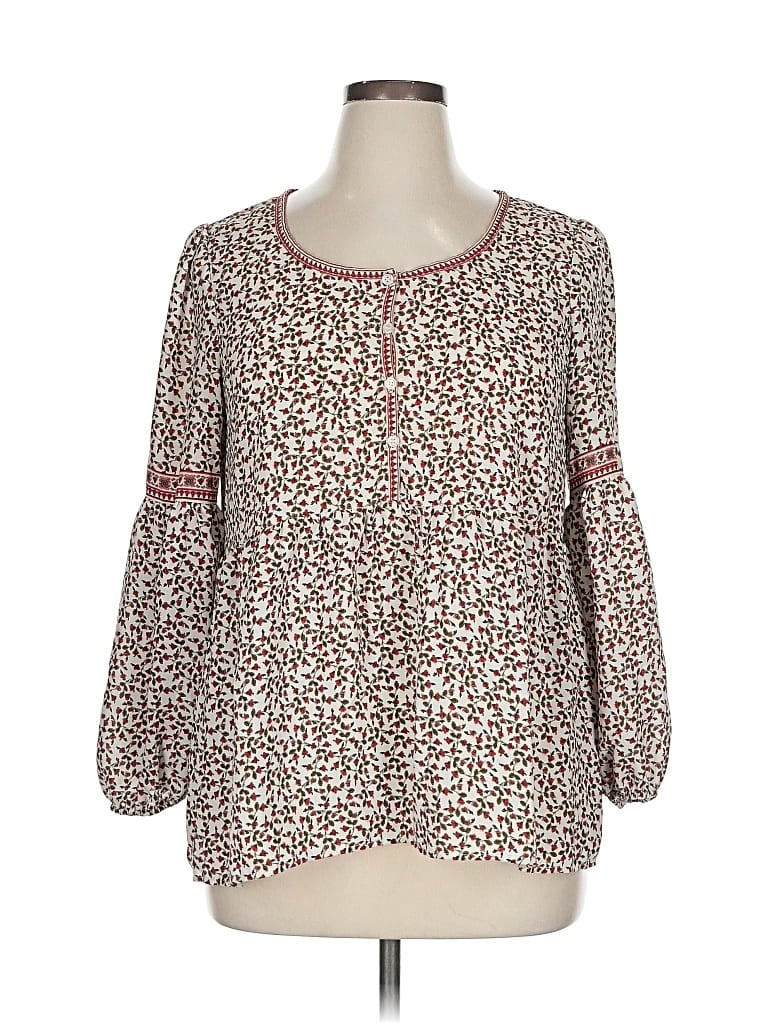 Pre-owned Max Studio 3/4 Sleeve Blouse In Brown