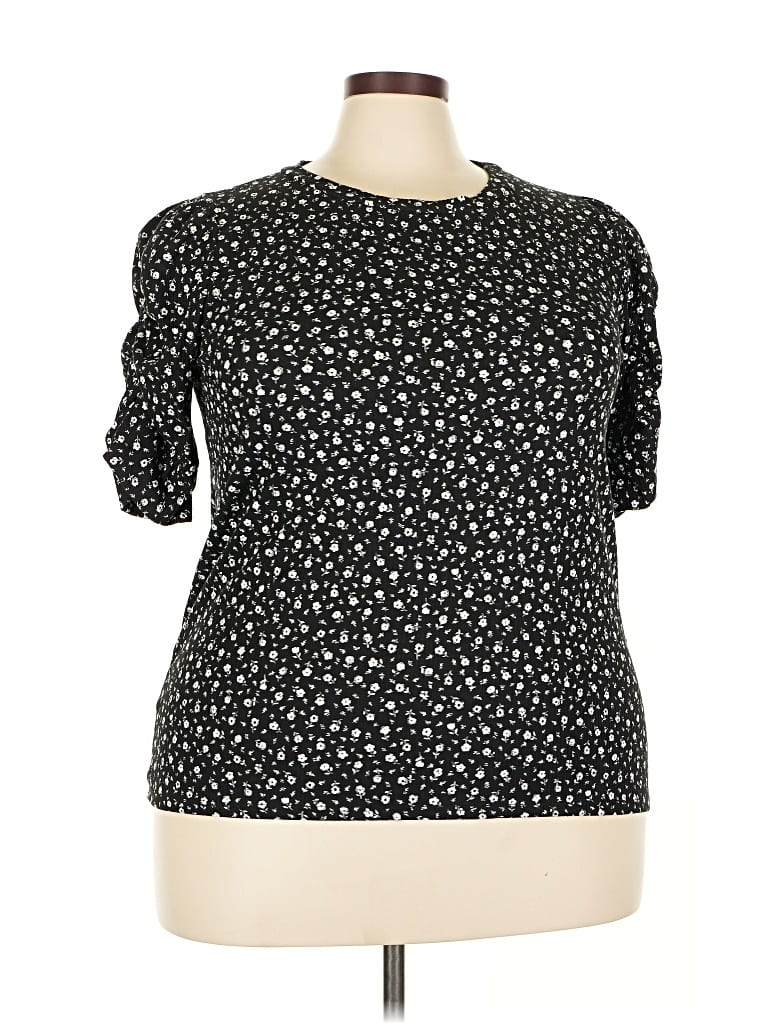Pre-owned Haptics Short Sleeve Blouse In Black