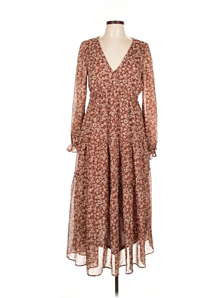 Pre-owned By The River Casual Dress In Brown