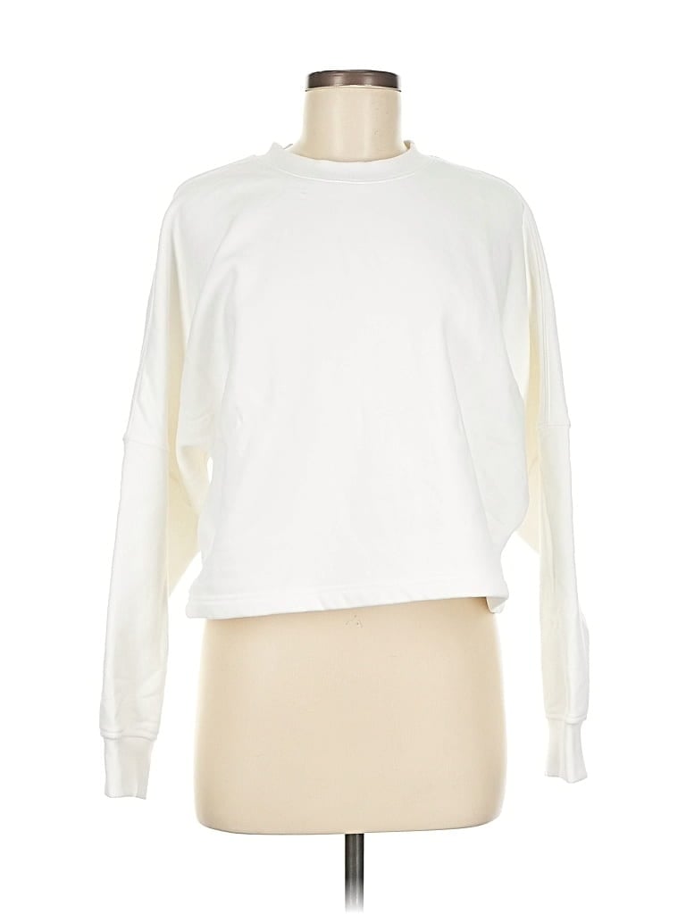 Pre-owned Athleta Sweatshirt In White