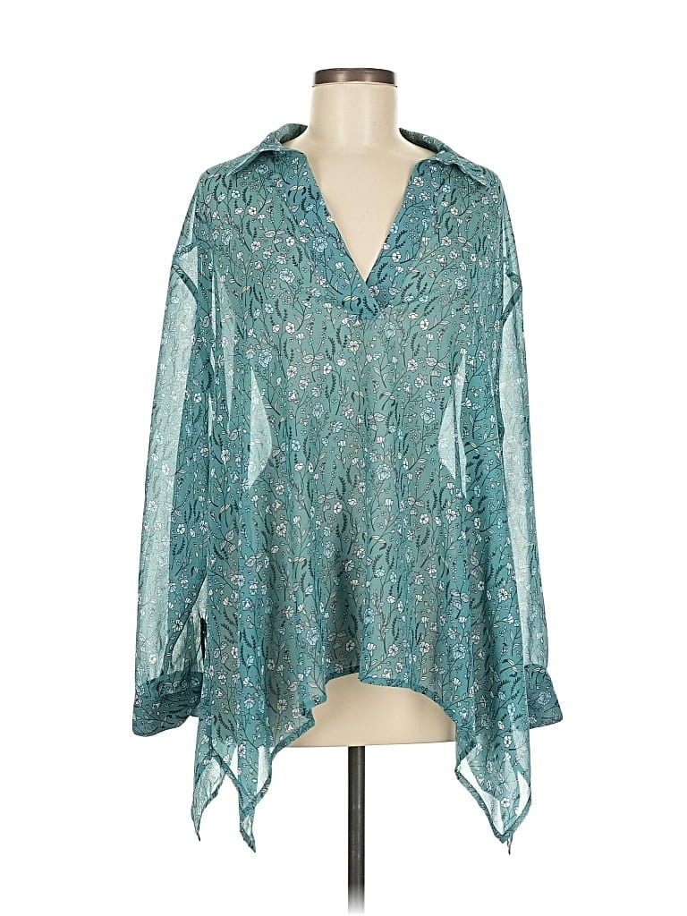 Pre-owned Cabi Long Sleeve Blouse In Blue