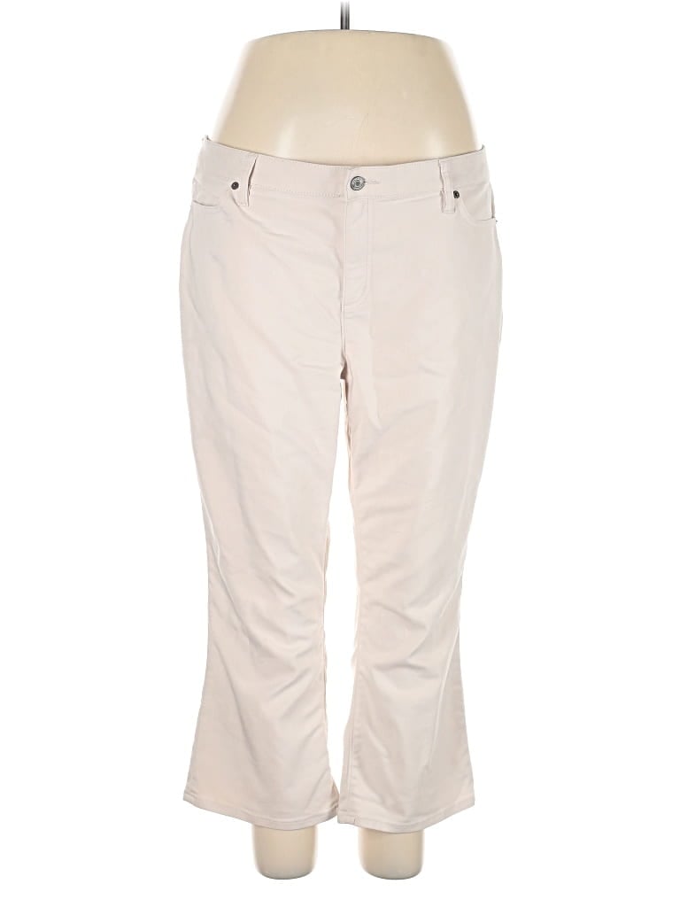 Pre-owned Lands' End Khaki Pant In White
