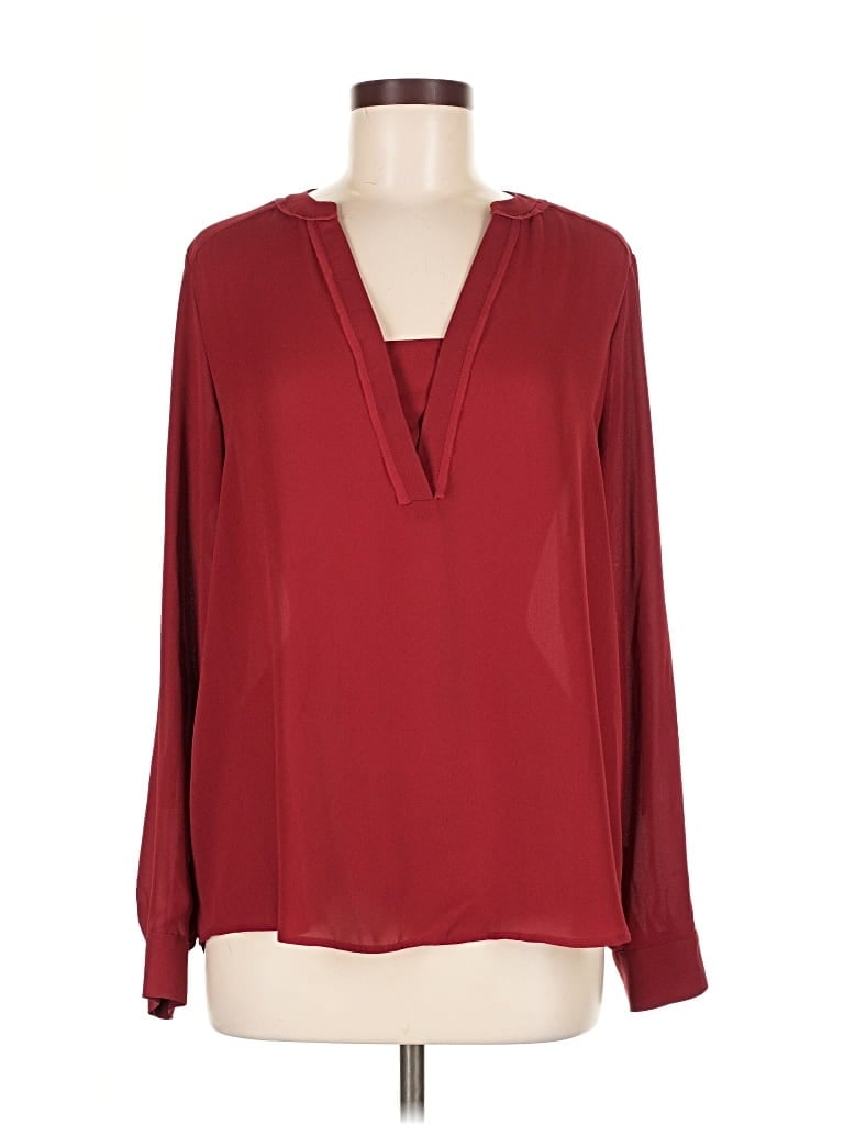 Pre-owned Simply Vera Vera Wang Long Sleeve Blouse In Burgundy