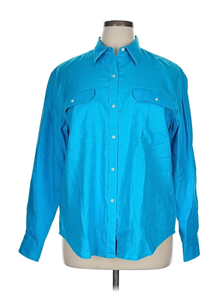 Pre-owned Polo Ralph Lauren Long Sleeve Button Down Shirt In Blue