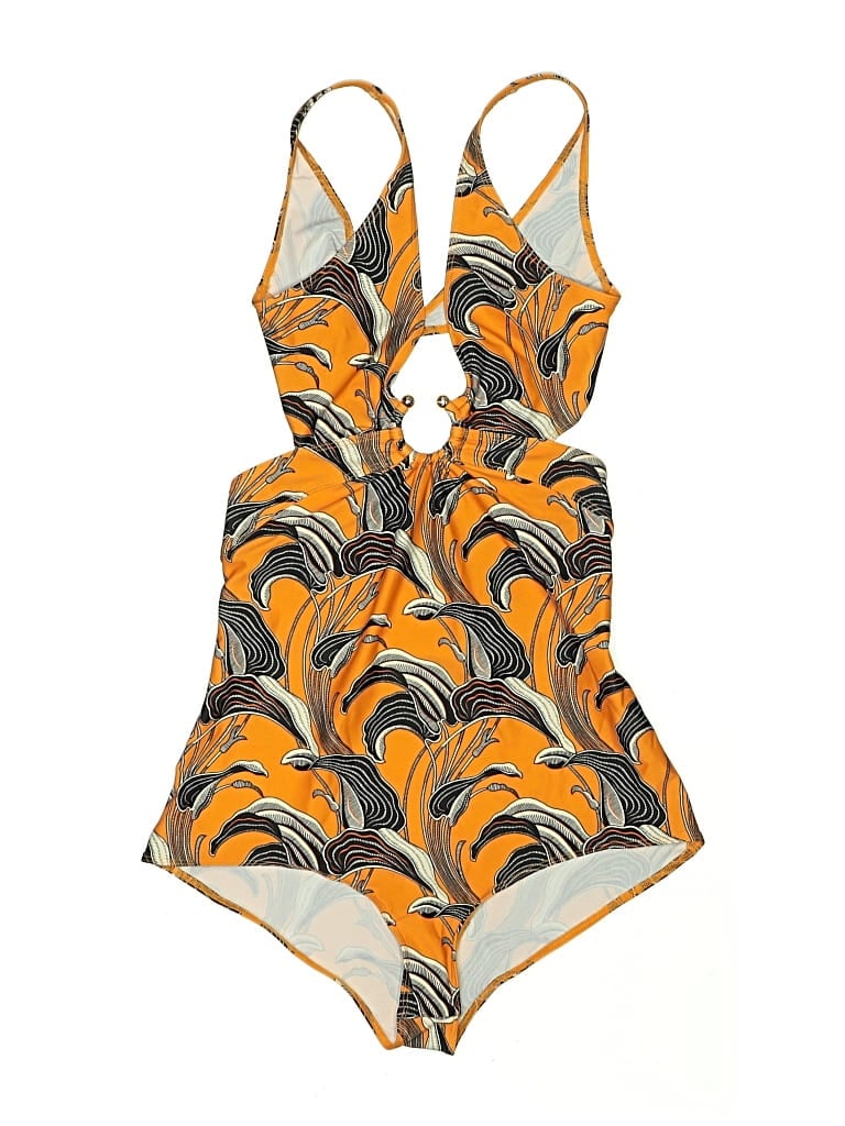 Pre-owned Rabanne One Piece Swimsuit In Orange