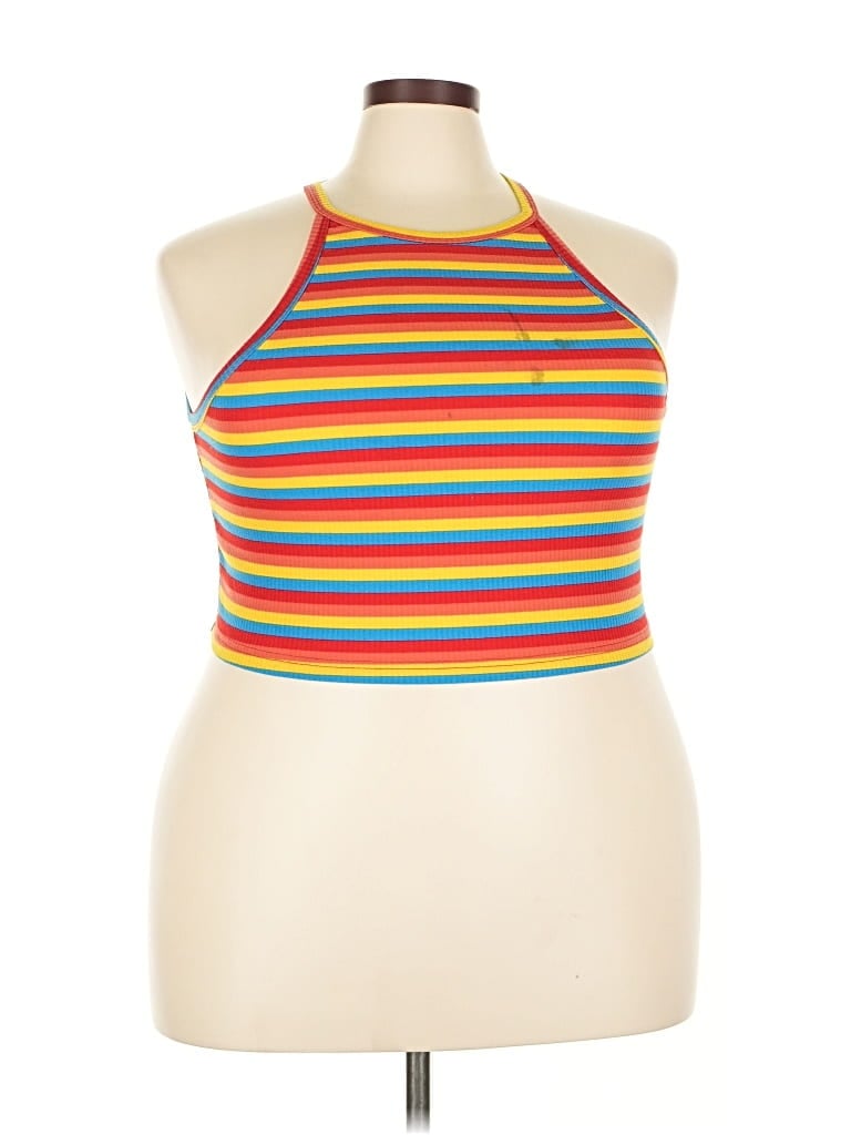 Pre-owned Shein Curve Sleeveless Top Red Halter Neckline Tops