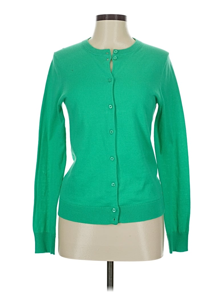 Pre-owned J.crew Factory Store Cardigan Sweater In Green