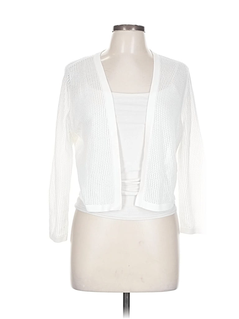 Pre-owned Talbots Cardigan Sweater In White