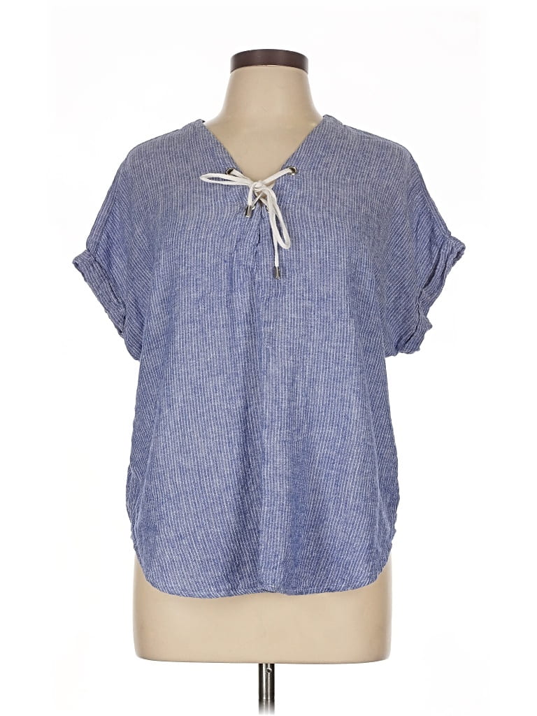 Pre-owned Rails Short Sleeve Blouse In Blue