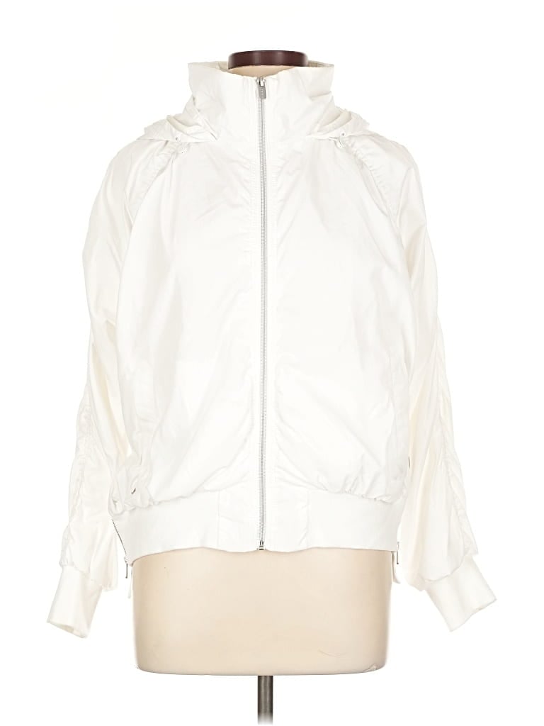 Pre-owned Athleta Windbreaker Jacket In White