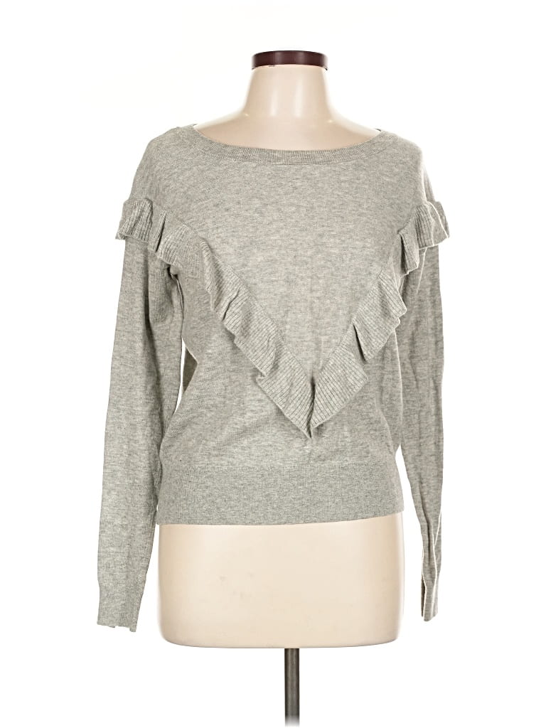Pre-owned Gap Long Sleeve Top Gray Boatneck Tops