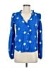 Unbranded 100% Viscose Polka Dots Blue Long Sleeve Blouse Size XS - photo 1