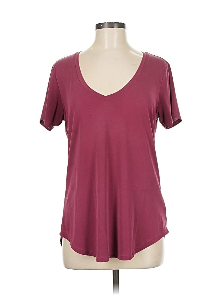 Pre-owned Another Love Short Sleeve Top Burgundy V Neck Tops