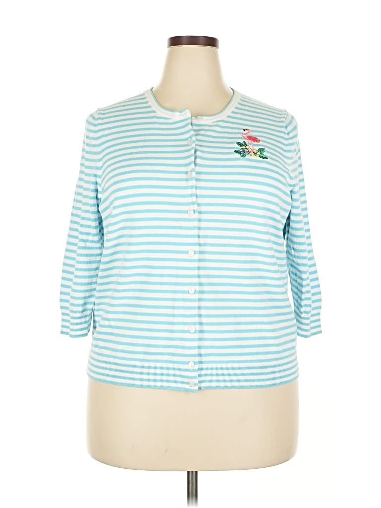 Pre-owned Talbots Outlet Cardigan Sweater In Blue