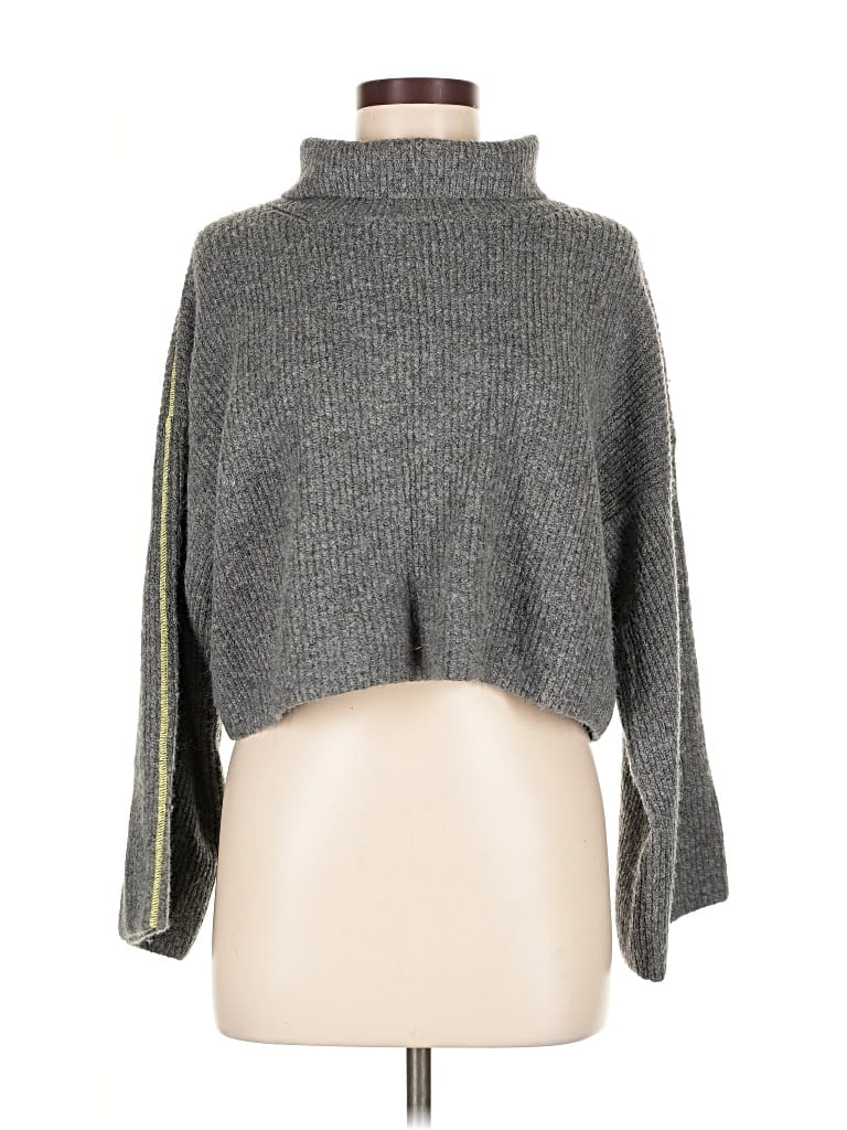 Pre-owned Topshop Turtleneck Sweater In Gray
