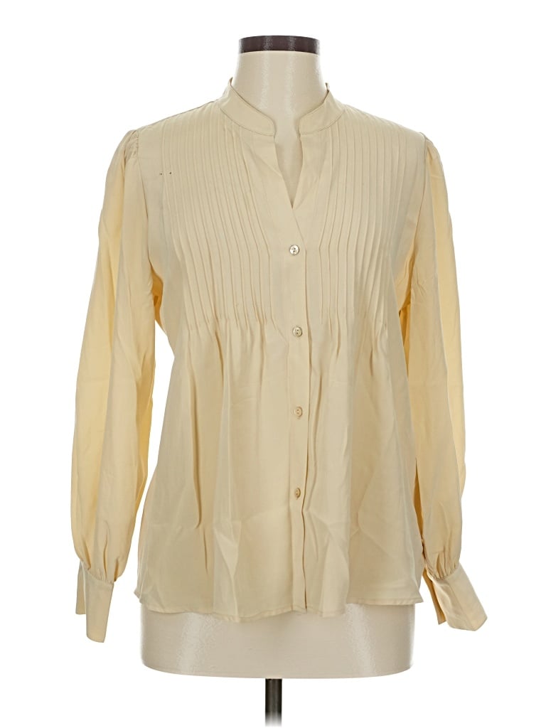 Pre-owned L'agence Long Sleeve Blouse In White