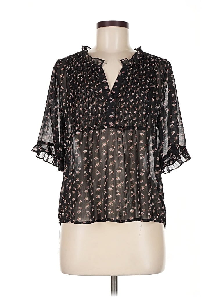 NATURAL LIFE Pre-owned Short Sleeve Blouse In Black