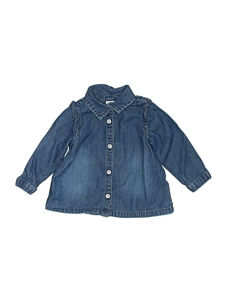 Pre-owned Old Navy Babies' Long Sleeve Button Down Shirt In Blue