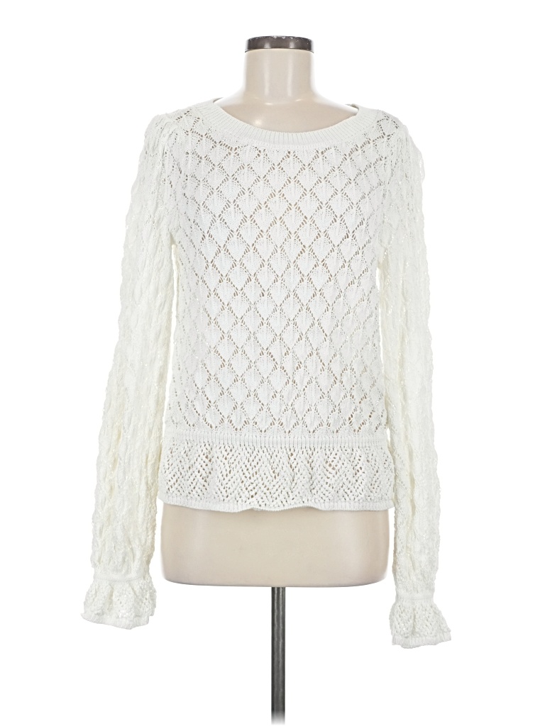 Pre-owned By Anthropologie Pullover Sweater In White