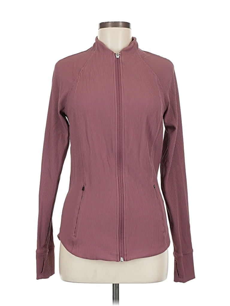 Pre-owned Athleta Track Jacket In Burgundy
