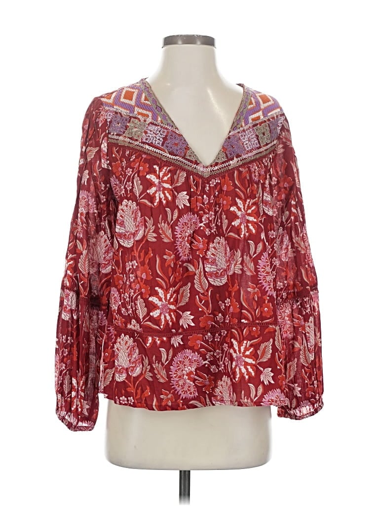 Pre-owned Rachel Zoe Tjx 3/4 Sleeve Blouse In Red