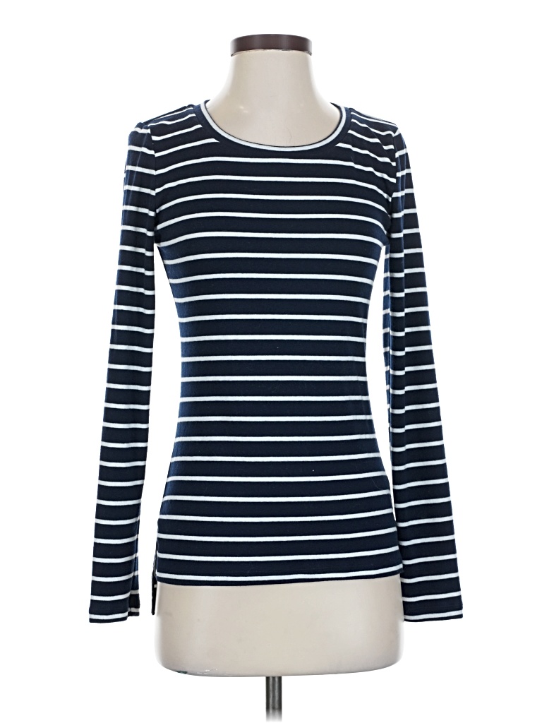 Pre-owned Pixley Long Sleeve Top Blue Boatneck Tops