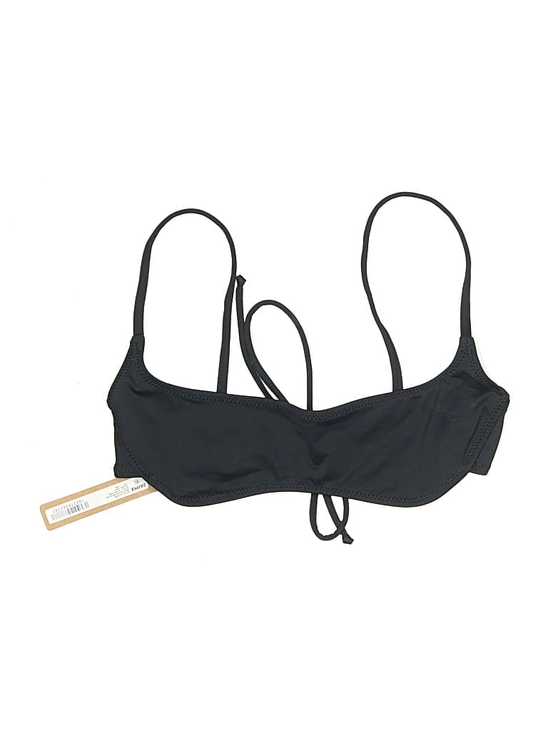 Skims Swimsuit Top Black Solid Pattern Swimwear In Black