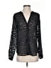 Ann Taylor 100% Polyester Animal Print Black Long Sleeve Blouse Size S - photo 1