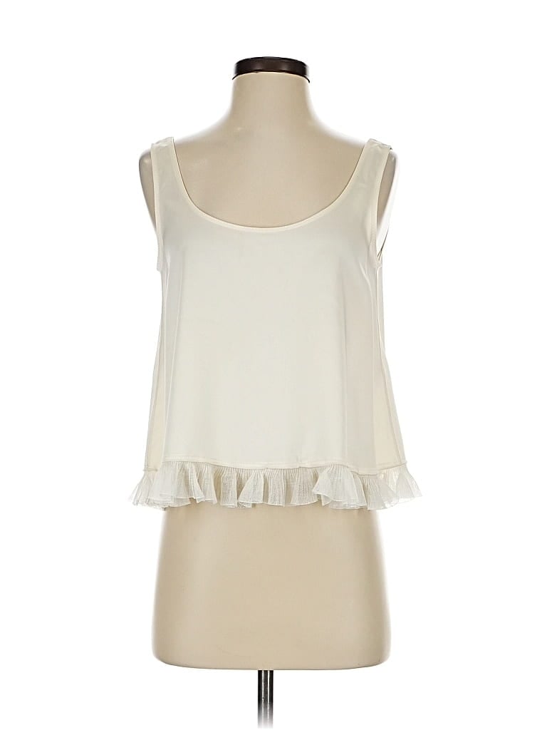 Pre-owned Elizabeth And James Sleeveless Blouse In White
