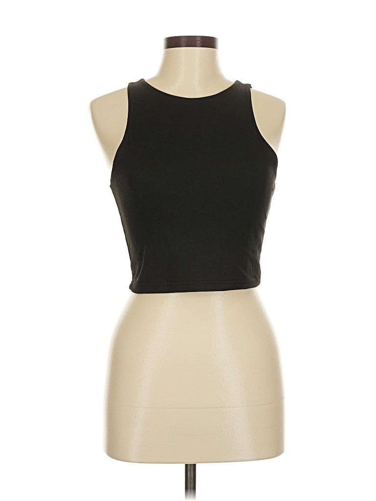 REORIA Pre-owned Sleeveless Top Black Halter Neckline Tops