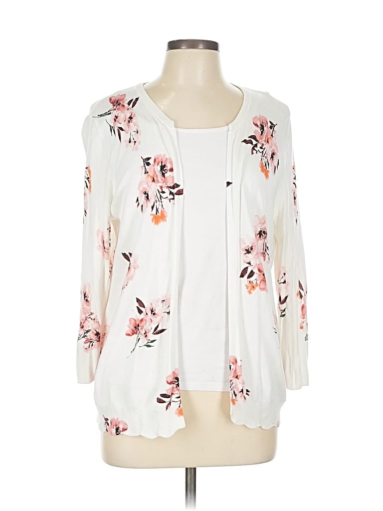 Pre-owned Daniel Rainn Cardigan Sweater In White