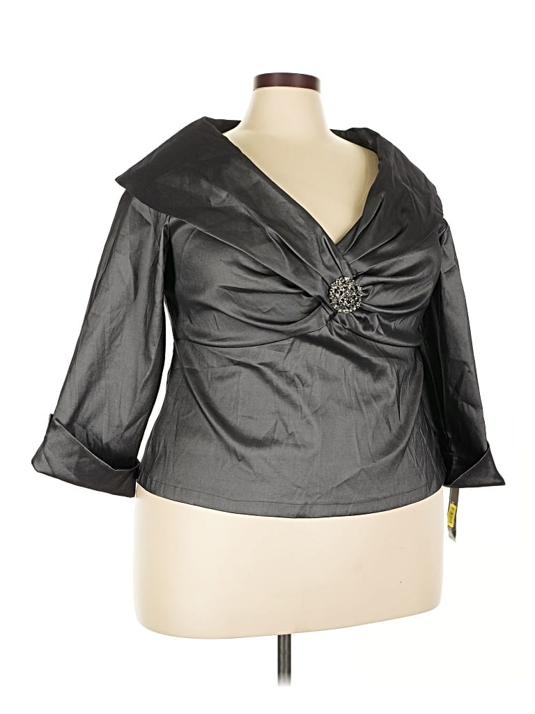 R & M Richards 3/4 Sleeve Blouse In Gray