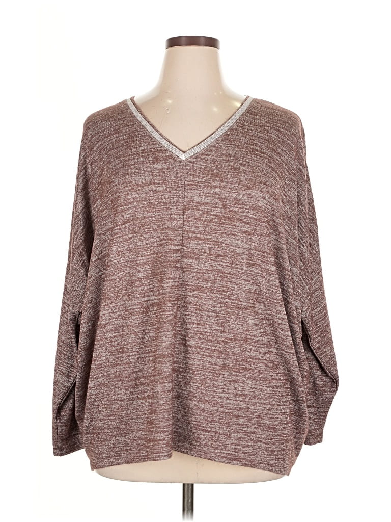 Pre-owned Laurie Felt 3/4 Sleeve T-shirt In Brown