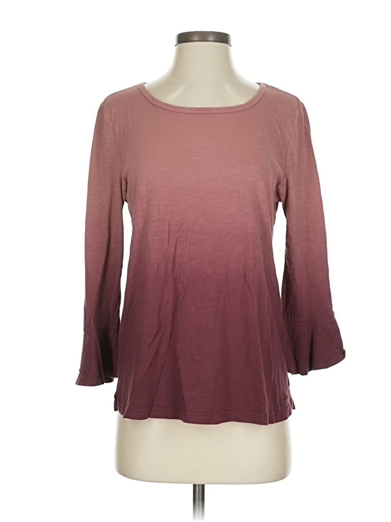 Pre-owned T.la 3/4 Sleeve T-shirt In Burgundy
