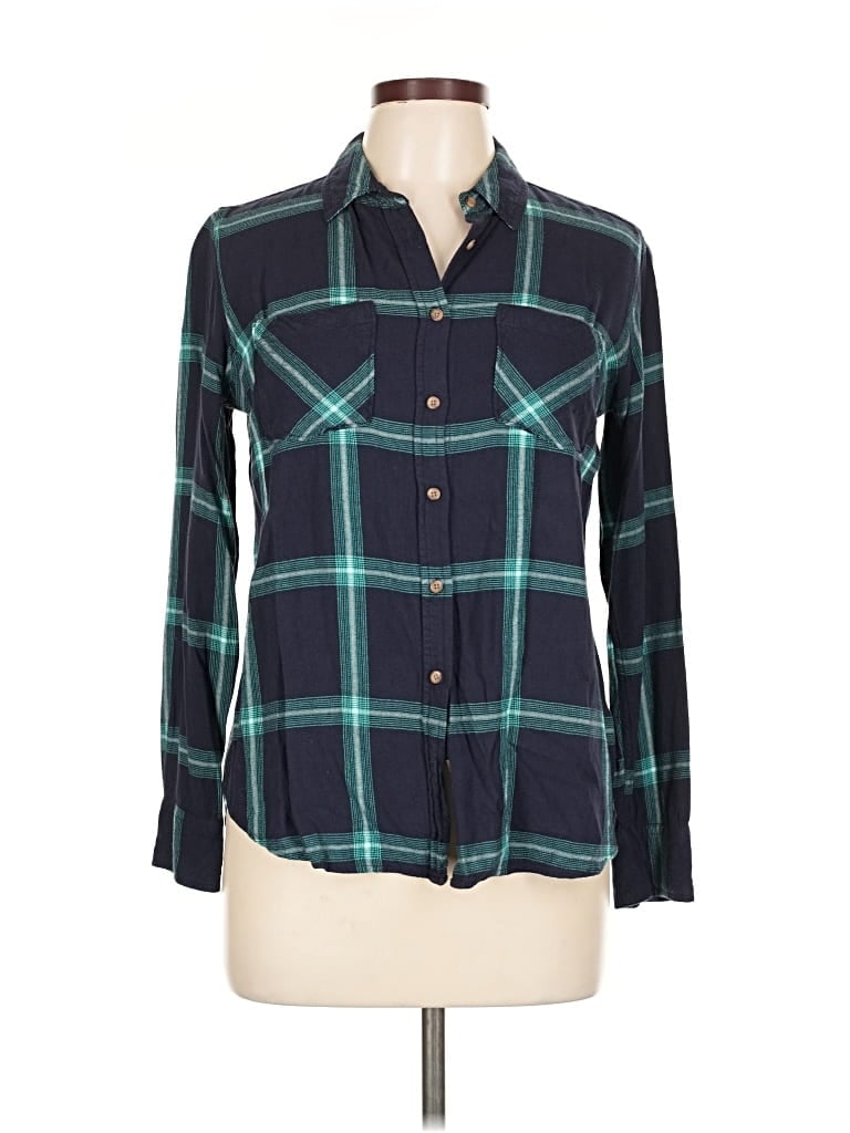 A NEW DAY Pre-owned Long Sleeve Button Down Shirt In Blue