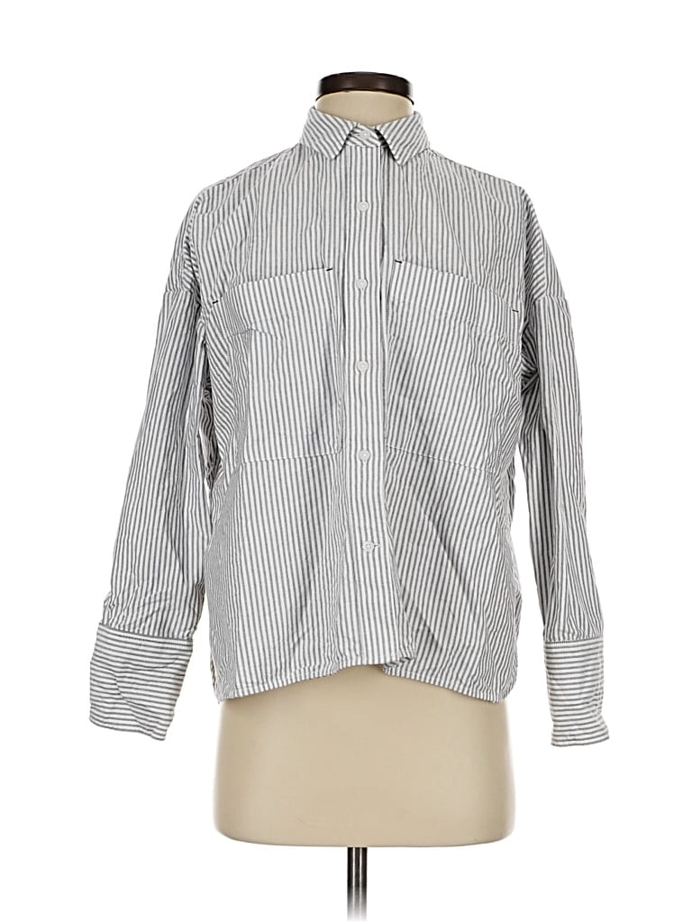 Pre-owned Everlane Long Sleeve Button Down Shirt In Gray