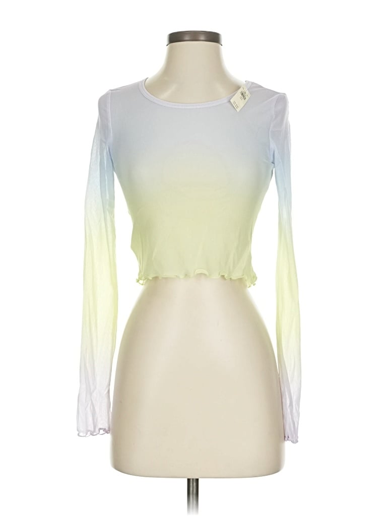 Pre-owned Aerie Long Sleeve Top Ivory Keyhole Neckline Tops In White