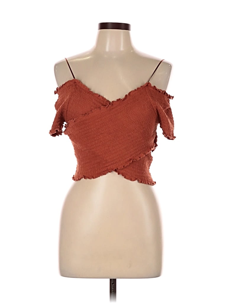 Pre-owned Love Tree Sleeveless Top Orange Sweetheart Neckline Tops
