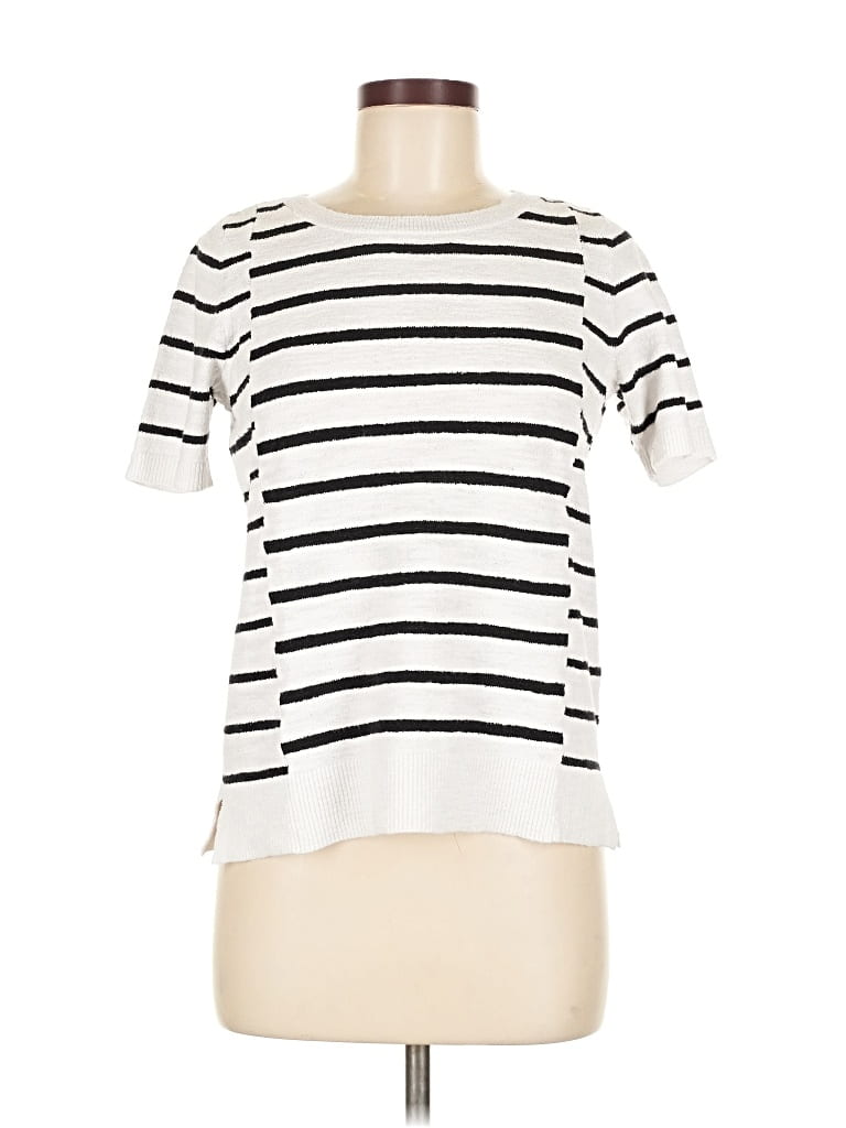 Pre-owned Ann Taylor Loft Cardigan Sweater In White