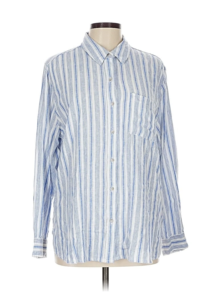 Pre-owned Universal Thread Long Sleeve Button Down Shirt In Blue