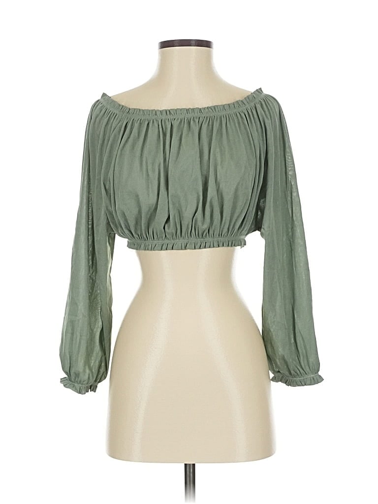 Pre-owned Made In Italy 3/4 Sleeve Blouse In Green